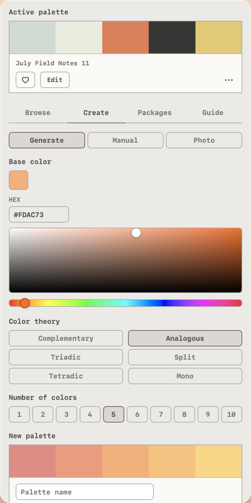 The menu bar popover