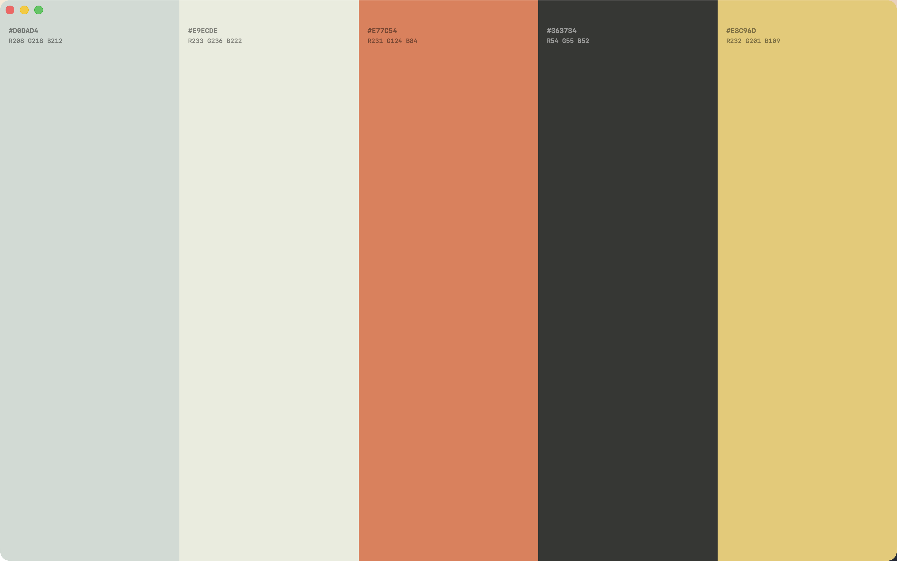 A Book of Colors on the Mac