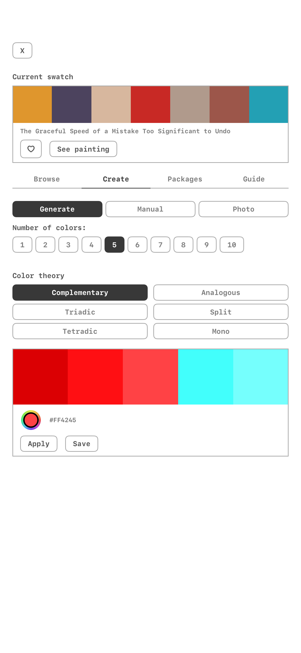 A Book of Colors app screenshot