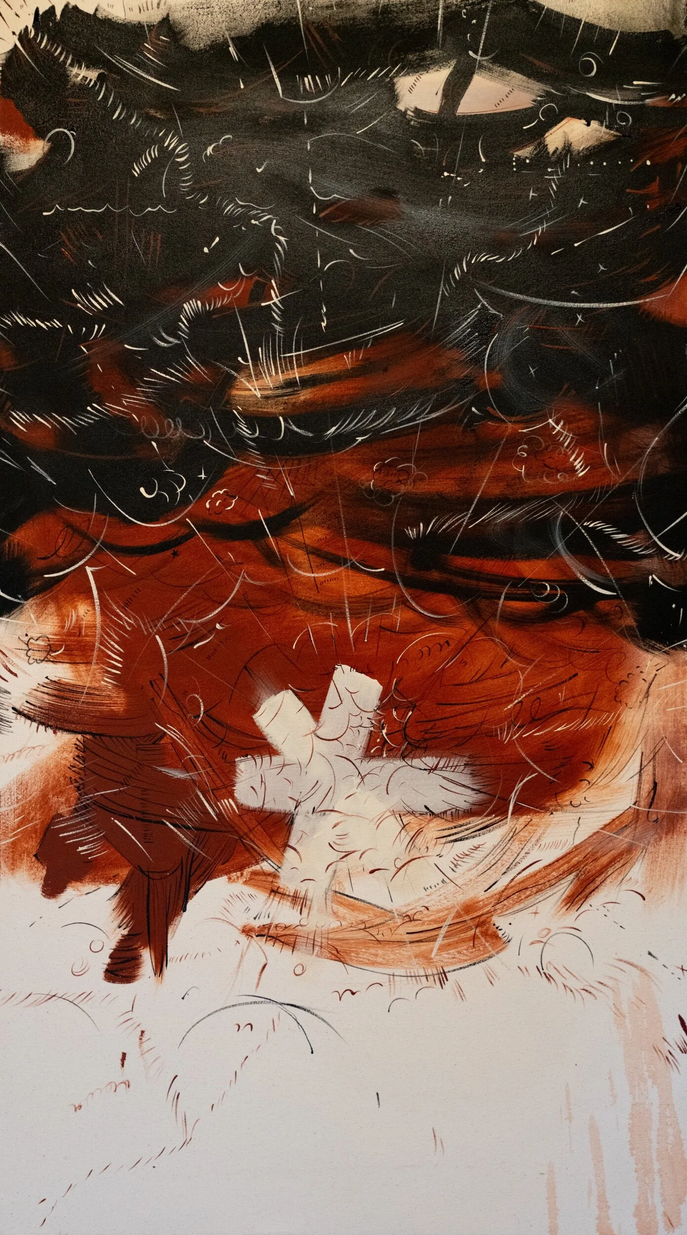 Big ball of violence #4, Jason Gouliard, 24”x36”, acrylic on canvas.