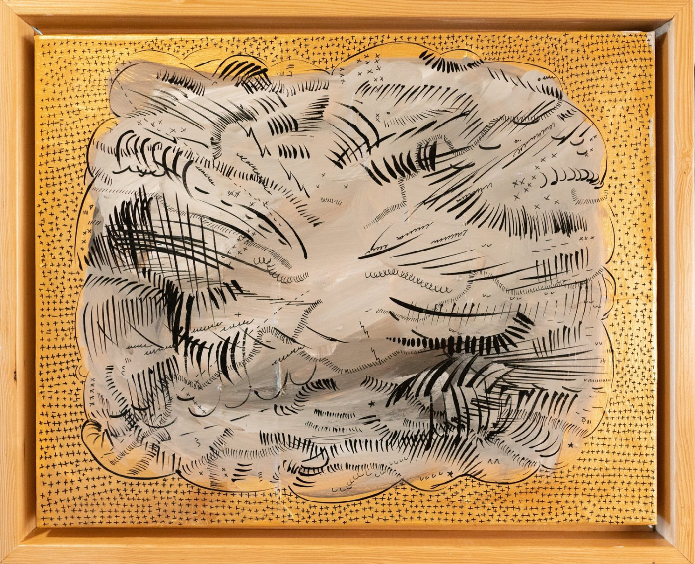 Big Ball of Violence #7, Jason Gouliard, 2020, 22” x 18”, acrylic on canvas