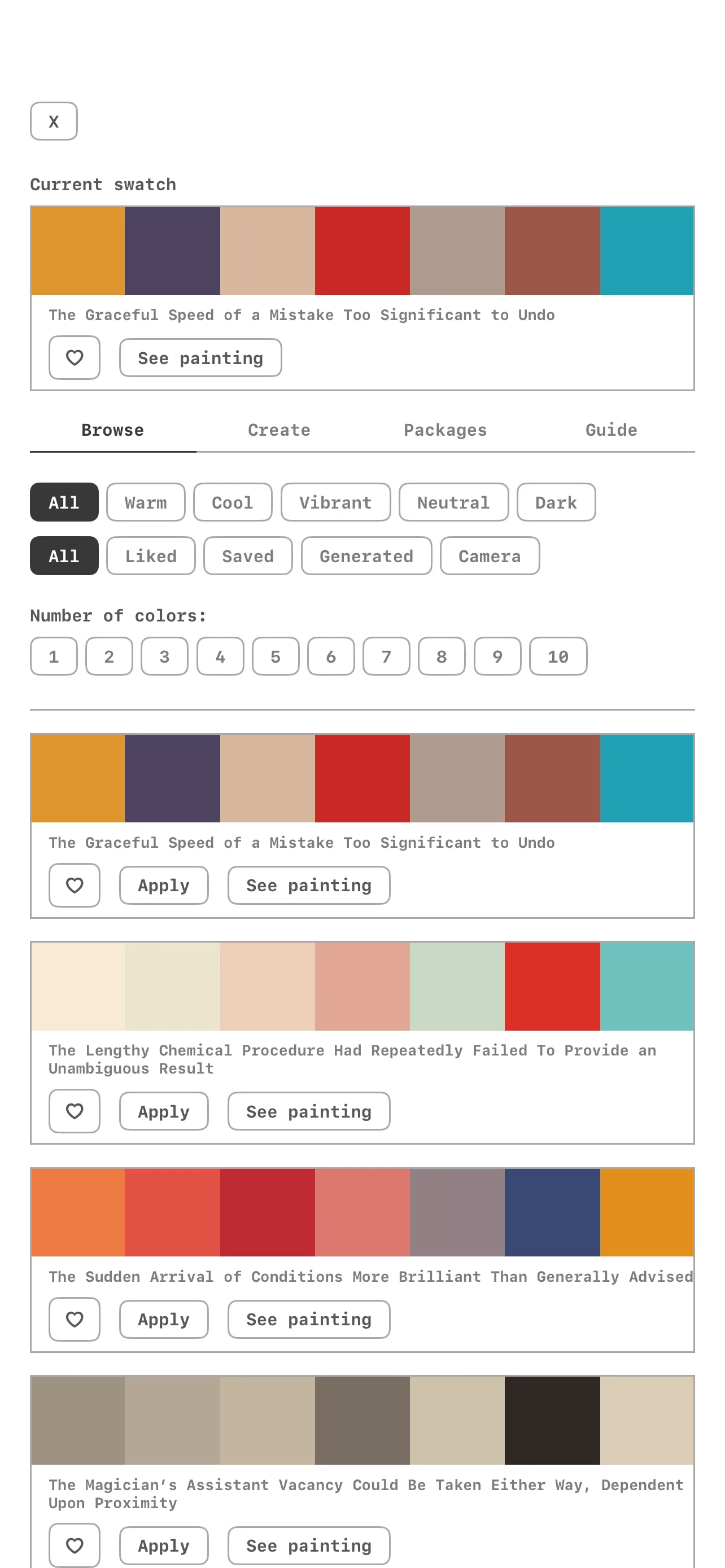 A Book of Colors app screenshot
