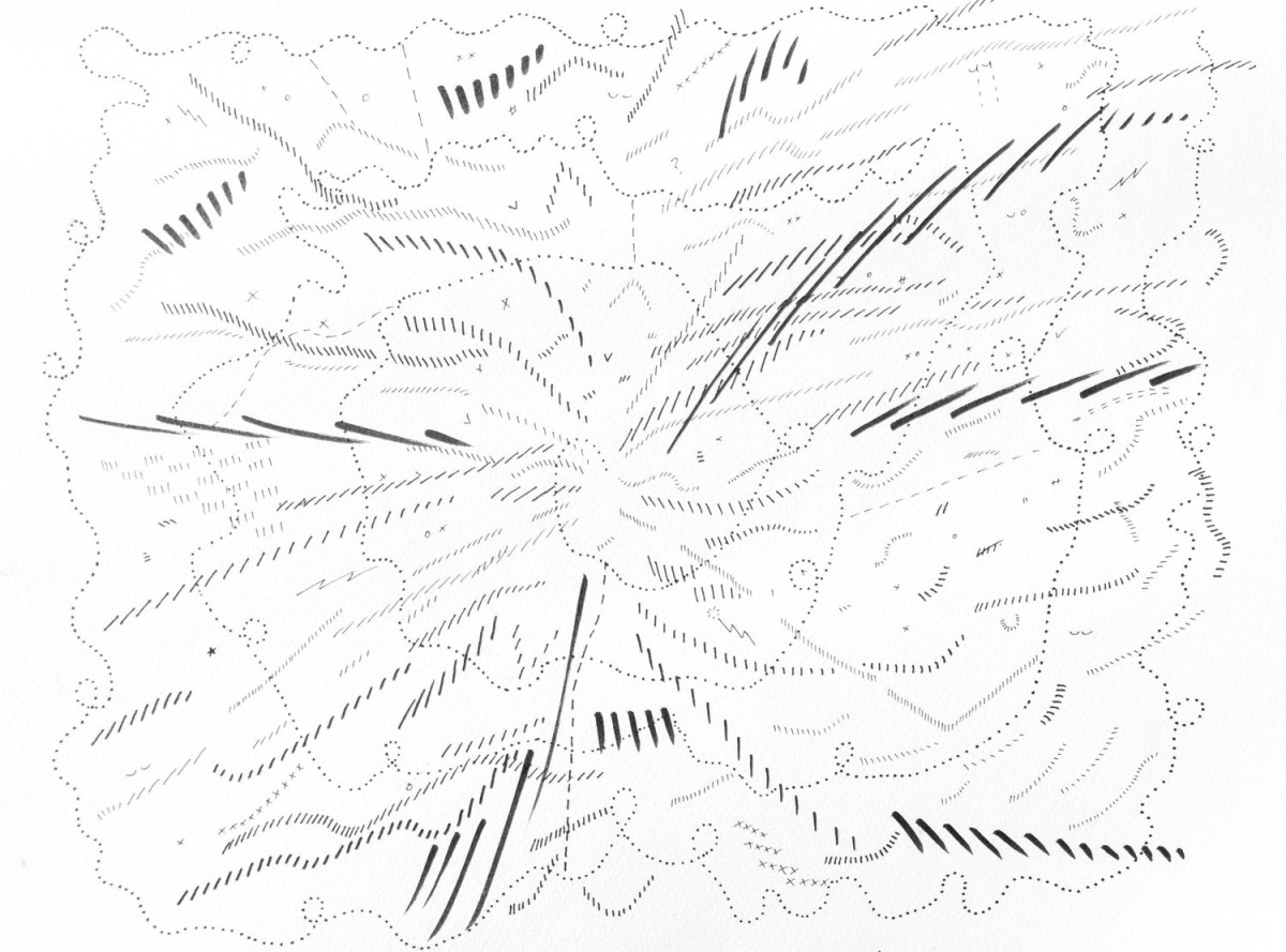 <b>Jason Gouliard</b></br><i>Drawing 6</i></br>2020</br>ink on paper</br>12” x 9”