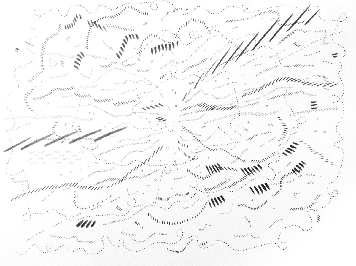 <b>Jason Gouliard</b></br><i>Drawing 5</i></br>2020</br>ink on paper</br>12” x 9”