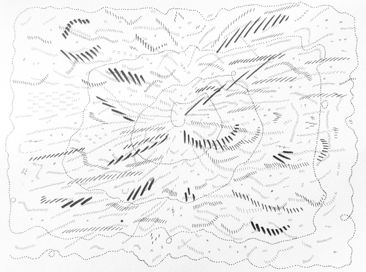 <b>Jason Gouliard</b></br><i>Drawing 16</i></br>2020</br>ink on paper</br>12” x 9”