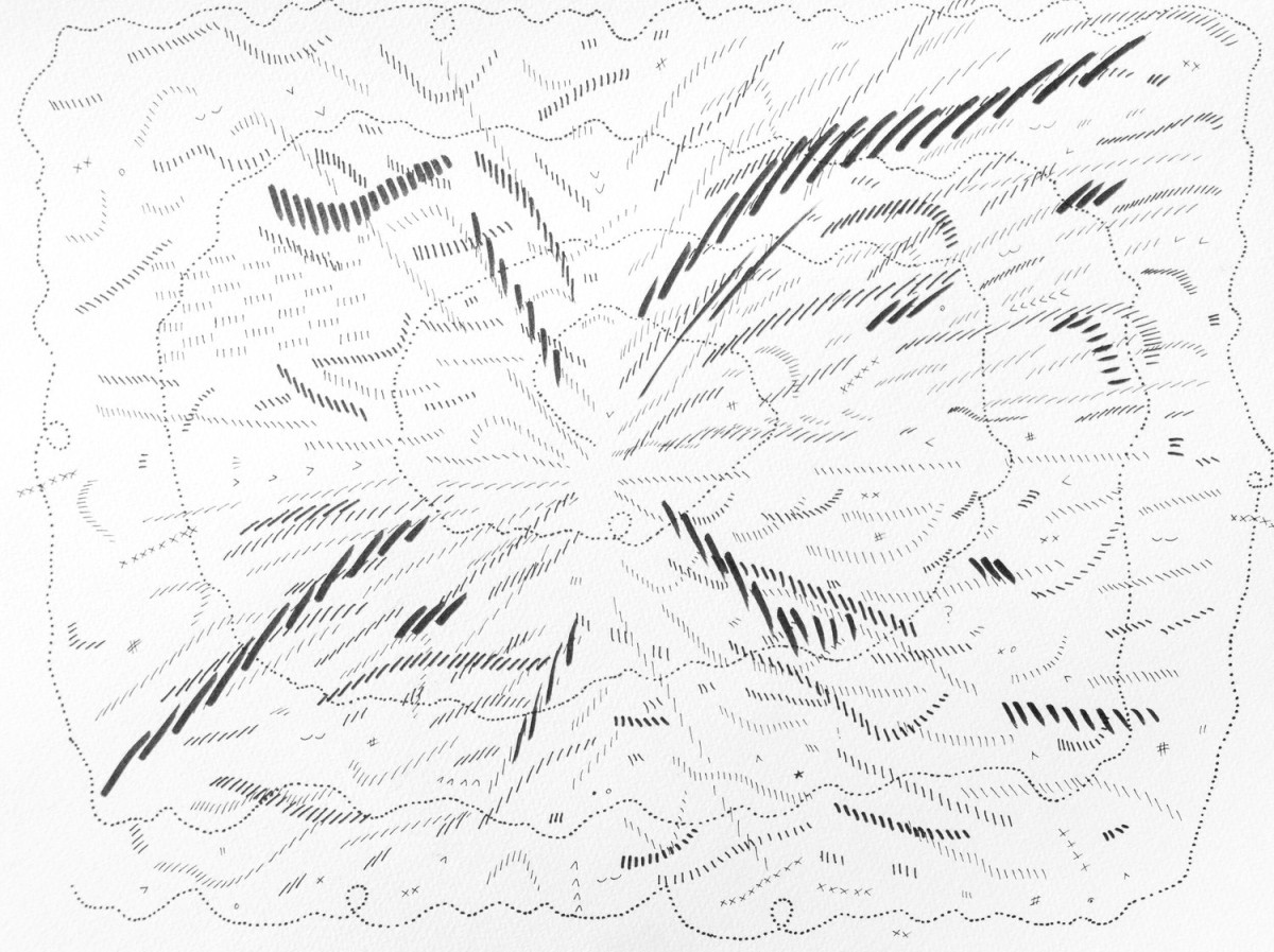 <b>Jason Gouliard</b></br><i>Drawing 15</i></br>2020</br>ink on paper</br>12” x 9”