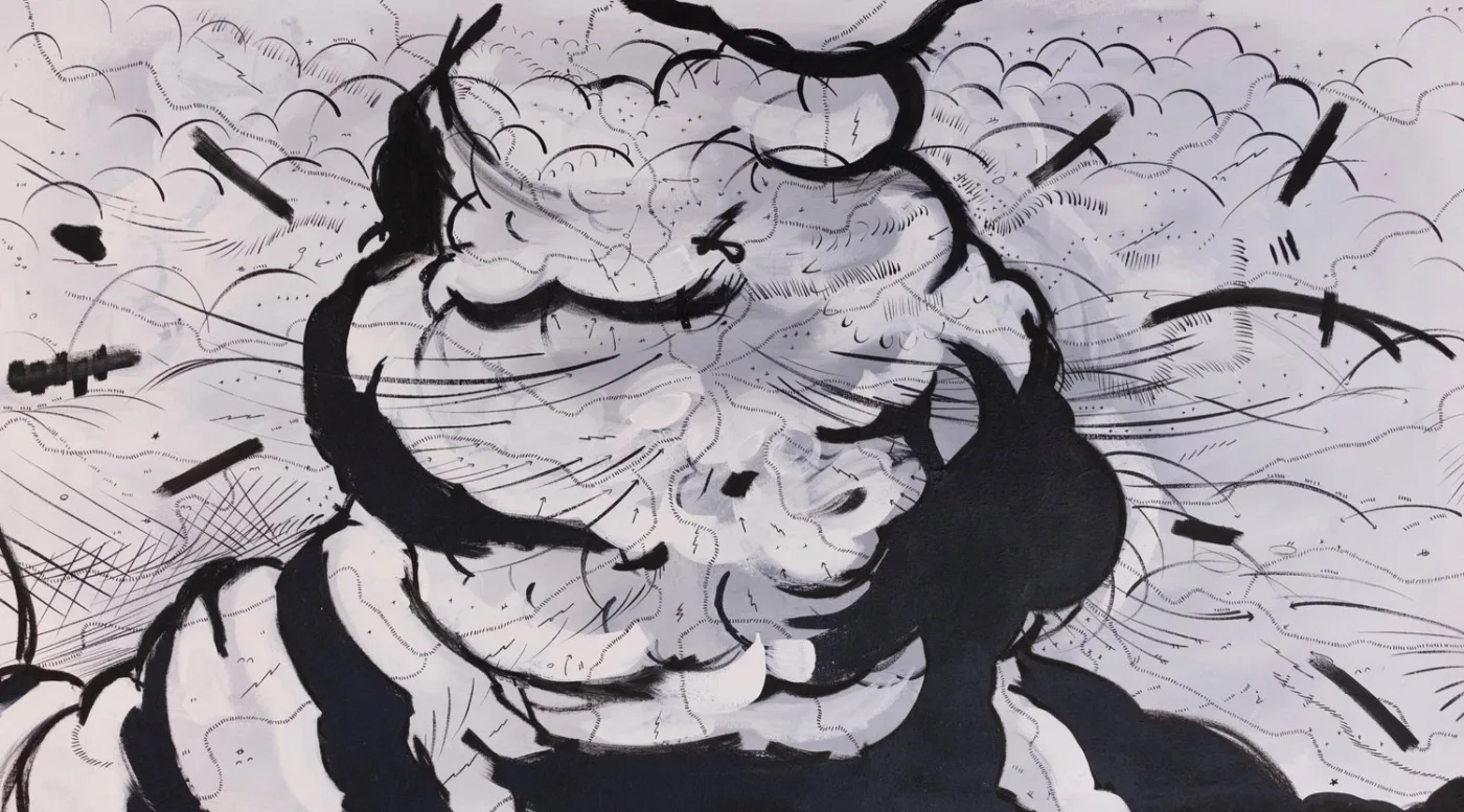 Big Ball of Violence #9 Jason Gouliard, 2020, 24” x 48”, acrylic on canvas