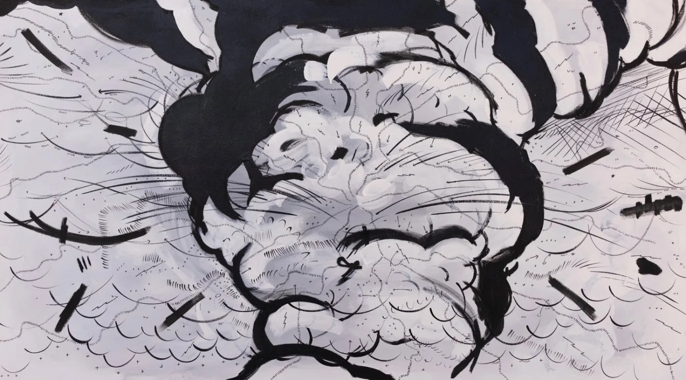 Big Ball of Violence #9 Jason Gouliard, 2020, 24” x 48”, acrylic on canvas