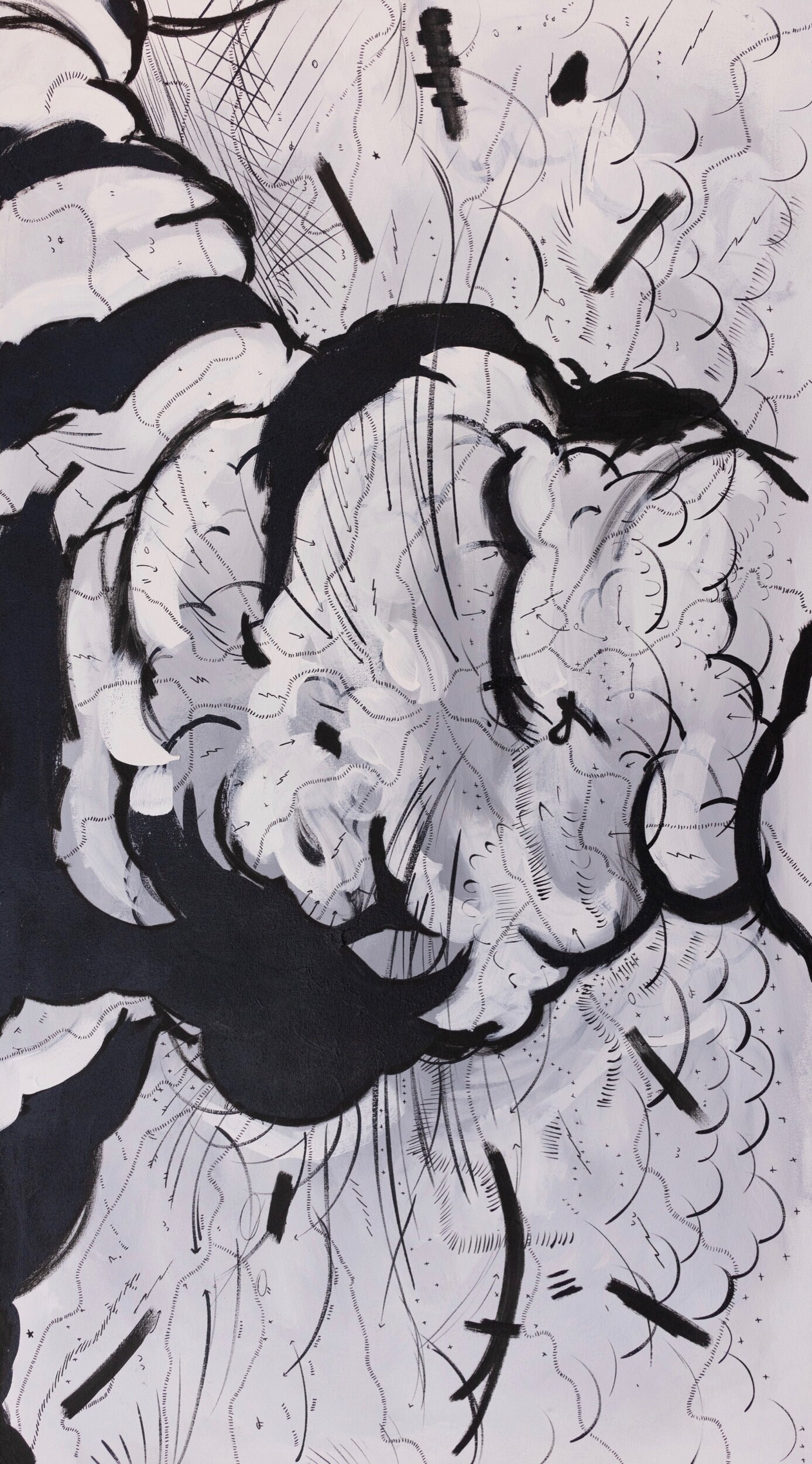 Big Ball of Violence #9 Jason Gouliard, 2020, 24” x 48”, acrylic on canvas
